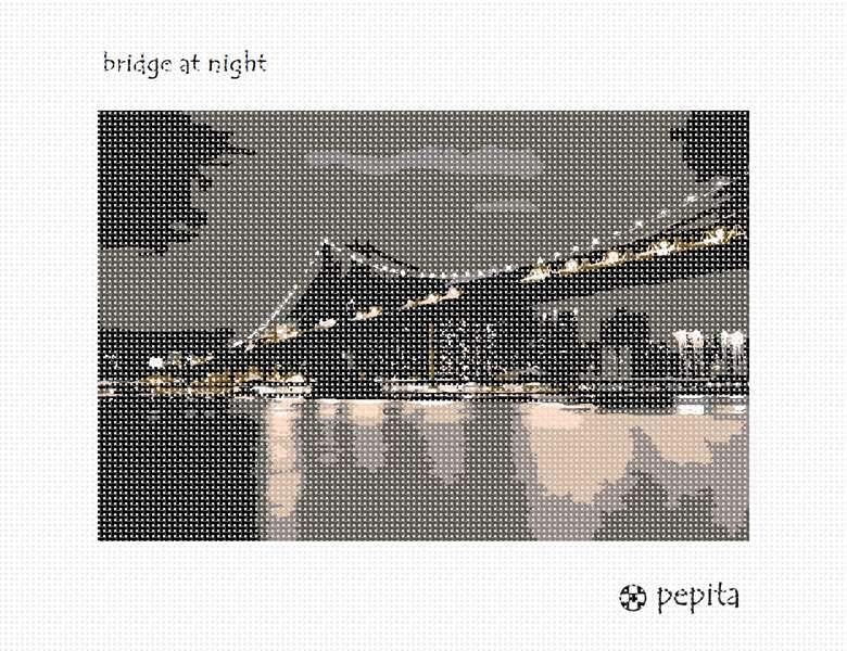комплект за бродиране pepita: Нощен мост, 10 x 7