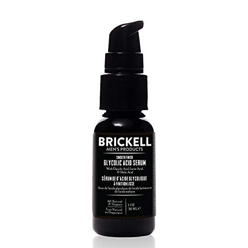 Серум с гликолова киселина Brickell Men ' s Smooth Finish За мъже, Натурална и Органична, Стареене Серум За