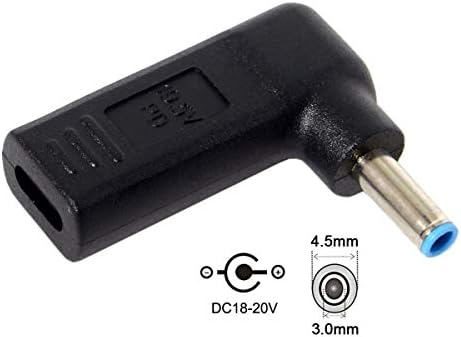 Cablecc USB 3.1 Type C USB-C към DC 4,5x3,0 мм Адаптер, Емулатор на PD, Задейства под ъгъл 90 градуса