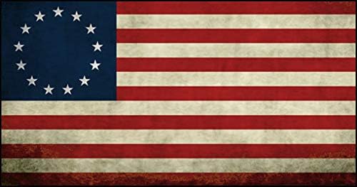 Стикер AV Betsy Ross, Патриотични Етикети, на Оригиналния Винил с Флага на Съединените Щати, Потертая стикер