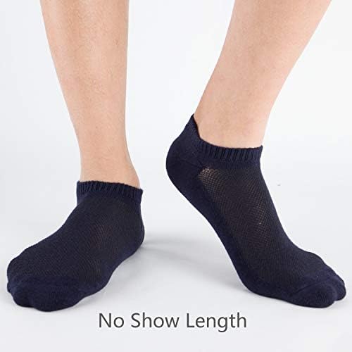 + Мъжки Дишащи Бамбукови Чорапи MD, Устойчиви на влага и миризми, Спортни Чорапи с Дълбоко деколте, 4 опаковки,