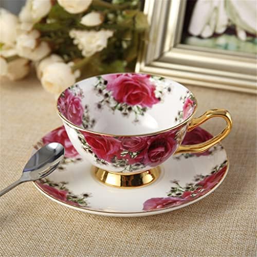 Чай LKYBOA Rose Кафе услуга Порцеланова чаена чаша с блюдцем Керамични чай Кафе в стаята, за да проверите за