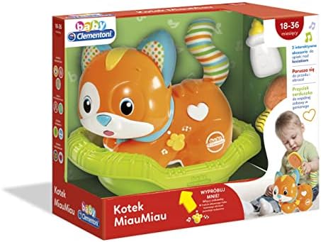 Е-Говорещ играчка Clementoni 50657 Cat Miaumiau за деца от 18 месеца, Полската версия, за Боядисана