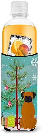 Carolin's Treasures BB4240MUK Merry Christmas Tree Светлобежов Боксьор Ултра-Обнимашка за тънки кутии, Ръкав