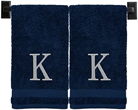 Обичай Луксозни кърпи за ръце с монограм - Комплект от 2-те кърпи от естествен турски памук, Сертифицирани от