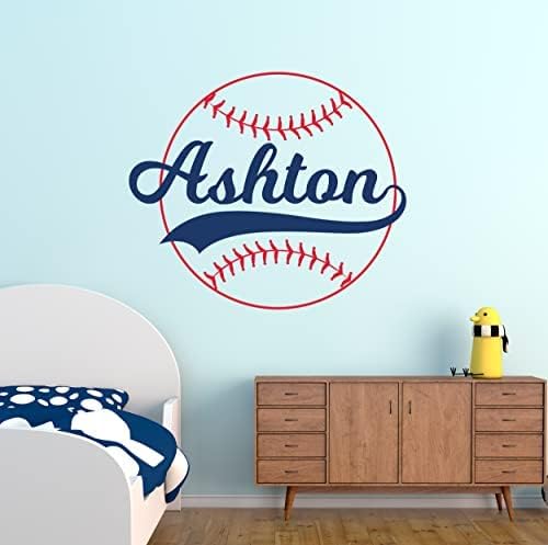Бейзбол Стикери За Стена Декор Потребителското си Име Художествена Стикер Плакат Детска Стая Персонализирани