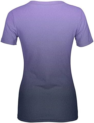 Xiaojmake Трикотажни Тениски, с Наклон в Рубчик, Отгоре с V-образно деколте за Жени, Лятото Елегантни Всекидневни
