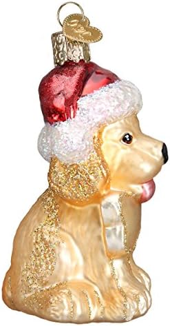 Коледна украса на Стария свят: Колекция Кучета, Стъклени Формовъчни Украса за Коледната Елха, Весело Кученце