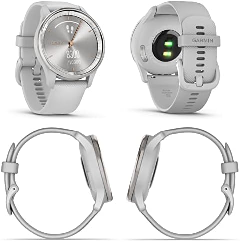 Носимые умни часовници на Garmin vivomove Trend 4U 40 мм, Сребристо bezel от неръждаема стомана с мъгливо-сив