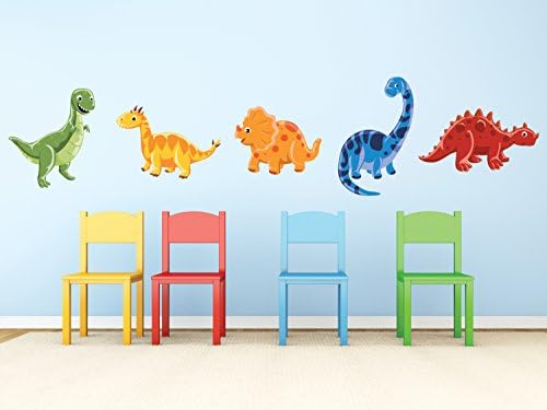 Слънчеви Стикери За стена с Динозавром - Набор от 5 Сменяеми Филтър Детски стикери за стена