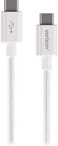 Verizon 4-крак кабел за зареждане и синхронизация в оплетке USB-C-USB-C, бял