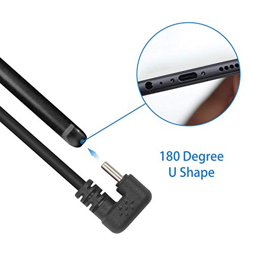 Кабел Poyiccot USB C U-образна форма, ъгъл 180 градуса, кабел за бързо зареждане на USB Type C, за Кратко Samsung