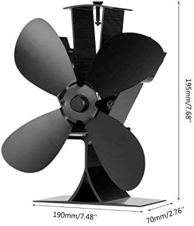 Радиатор камината LIXFDJ Енергоспестяващ Дом Безшумен Вентилатор за печки с 4 Остриета, Електрически Вентилатор