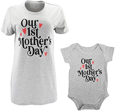 Уникална детска Дамска Риза В тон мама и малко Дете на Нашия Първи Ден на Майката