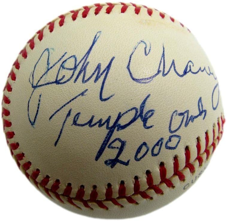 Джон Чейни КОПИТО С Автограф /с Надпис ONL Baseball Temple Owls JSA - Бейзболни топки с автографи