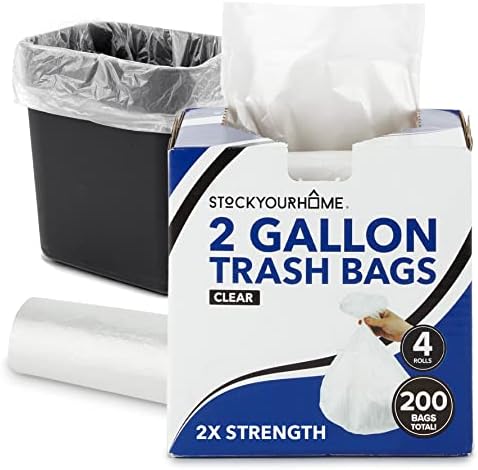 Запасете се Домашни Прозрачна торба за боклук с обем 2 литра (200 опаковки), Малки торби за боклук, без мирис
