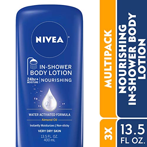 NIVEA Подхранващ лосион за душ, Лосион за тяло за суха кожа, флакон 13,5 течни унции (опаковка от 3 броя)