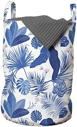 Закопчалката на Чантата за дрехи за тропически парти, повтарящ Се модел на Екзотични Палмови листа и Цветя,
