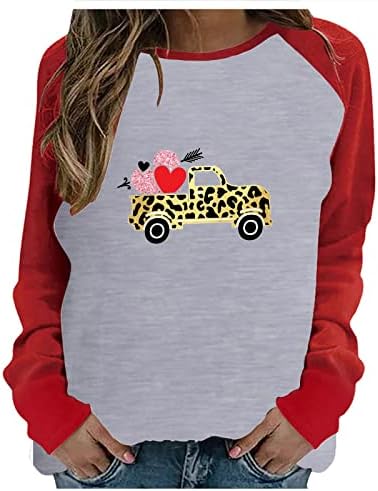 Секси Риза Raglan, Жена на върха на Деня на Свети Валентин С дълъг Ръкав, Леопардовые Тениски С изображение