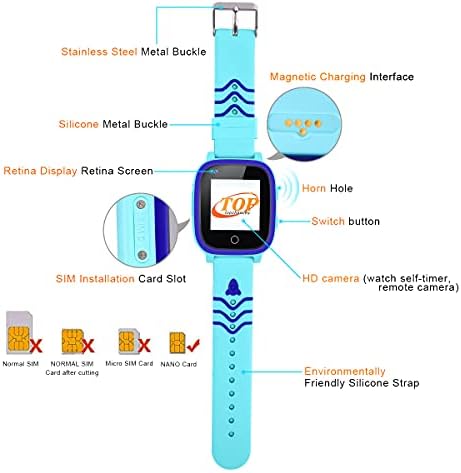 4G Детски смарт часовник-телефон за момчета и Момичета, Водоустойчив смарт часовник с GPS тракера, Камера на