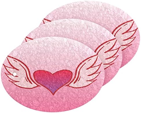 Целлюлозные Гъба Kigai Pink Любовта с Крила, 3 опаковки, Тежкотоварни Гъба За миене на Кухня, Почиства Твърди