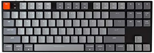 Механични клавиатури Keychron K1 Bluetooth, Безжична Ръчна Детска Клавиатура с низкопрофильным ключа Gateron Син / Бял led подсветка / USB, C, 87 клавиши N-Key Преобръщане за Mac Windows PC Gamer-