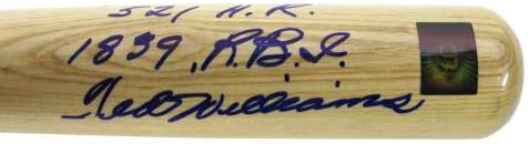 Бейзболна бухалка ред Сокс с Двойно Автограф на Тед Уилямс JSA B19376 - Бейзболни бухалки MLB с Автограф