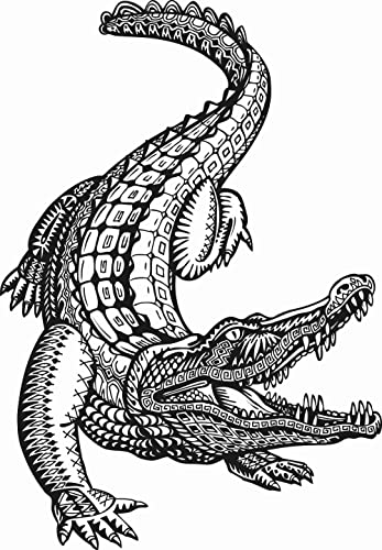 Dopetattoo Шест листа Временни татуировки за мъже и жени, Животни Кайман Крокодили Алигатор или Животно с Родословие Етнически Украшение за Мъже Временна татуировка за