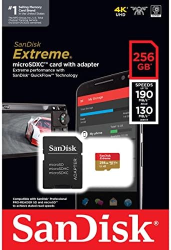Карта памет SanDisk Extreme 256GB UHS-I U3 microSDXC с адаптер за SD
