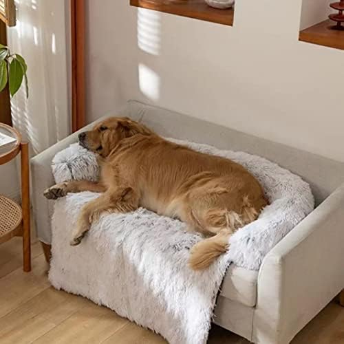 Мека Плюшена Подложка за кучета, Диван, Кожени легла за домашни любимци, Успокояваща легло за кучета с цип,