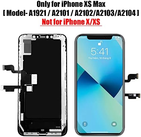 FFtopu Подмяна на екрана на iPhone Xs 5,8 , LCD дисплей с 3D сензорен екран, Дигитайзер, рамката с лепило, Защитно