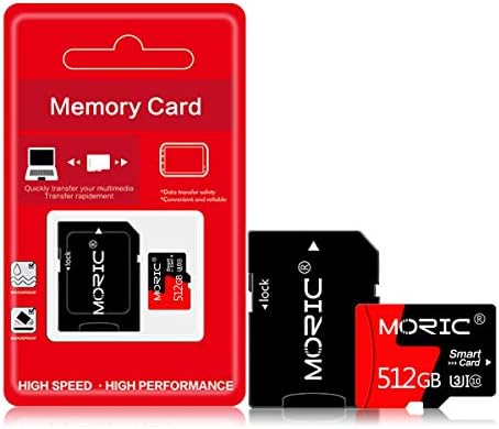 Високоскоростен TF карта 512 GB, Карта Micro SD с Адаптер, Карта Памет за Телефон, Игрова конзола, Видеорегистратора,