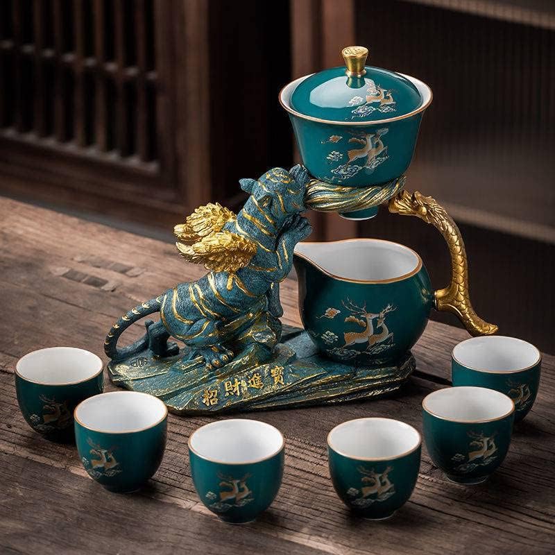 Стъклена Чай RORA Мързел Kungfu Полуавтоматични Просмукване, Въртящ се с приготвяне на чай Стъклен чайник (Чай