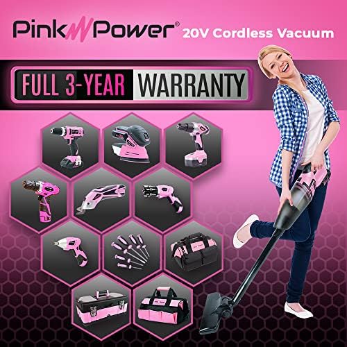 Лесен за безжична Прахосмукачка Pink Power за почистване на дома с акумулаторна батерия 20, Безжичен РучнойПылесос–Пръчка - Преносим Ръчна Прахосмукачка за козината на